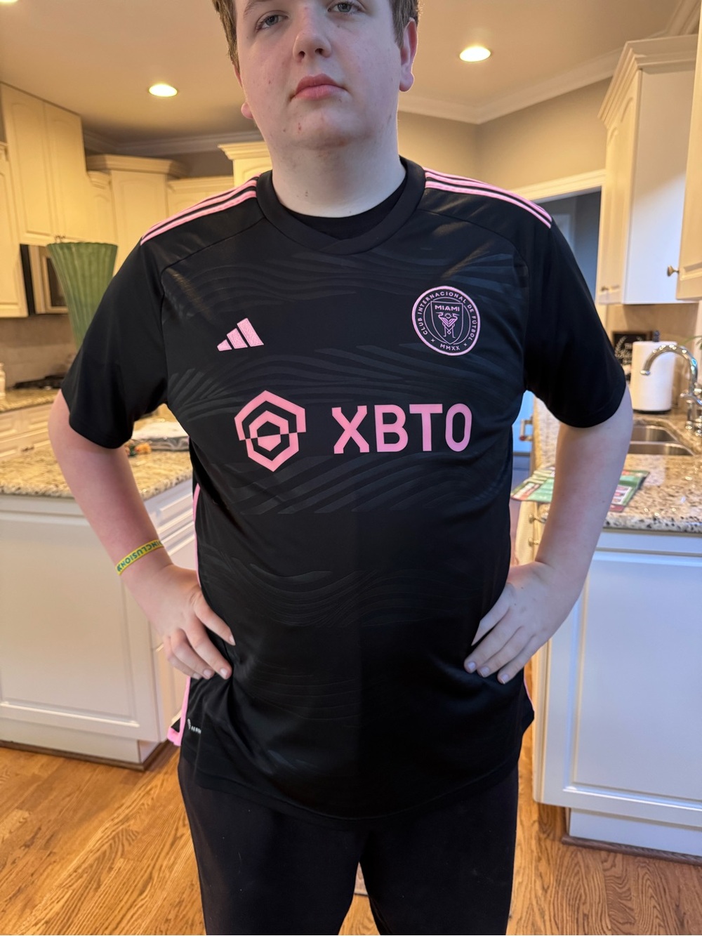 adidas Messi Freedom to Dream Black and Pink Soccer Jersey with XBT0 Sponsor